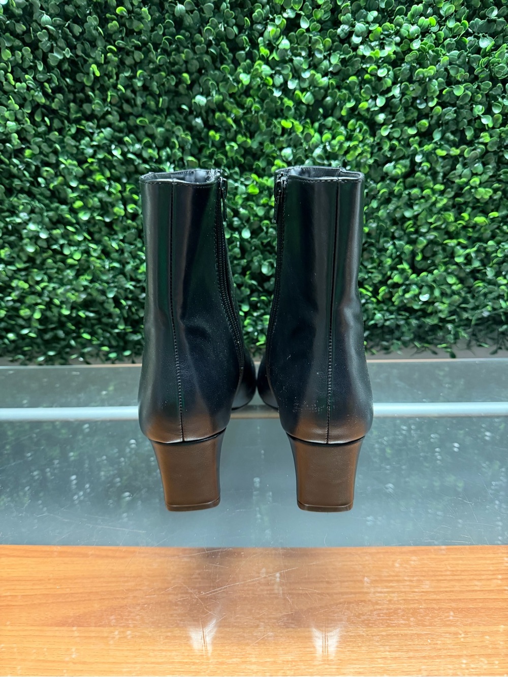 a new day Black Pointed Toe Leather Ankle Boots - Picture 2 of 9